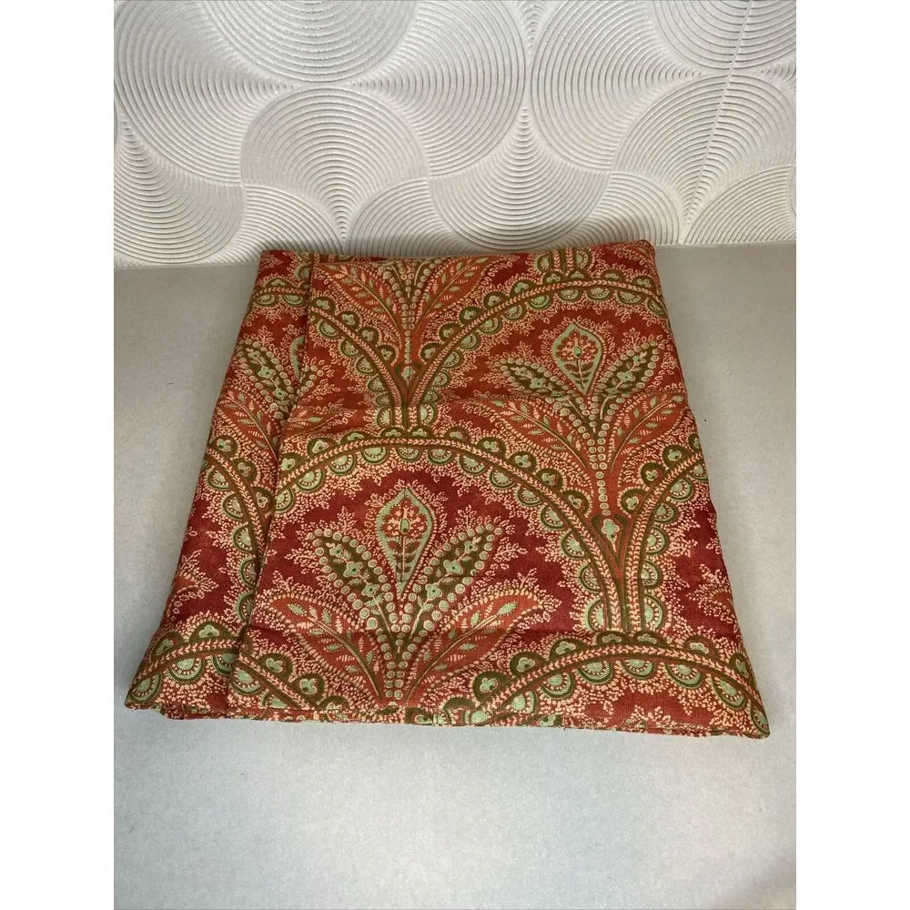 Large Pottery Barn Paisley Pillow Cover Green Red Floral‎ Approx 30 X 25